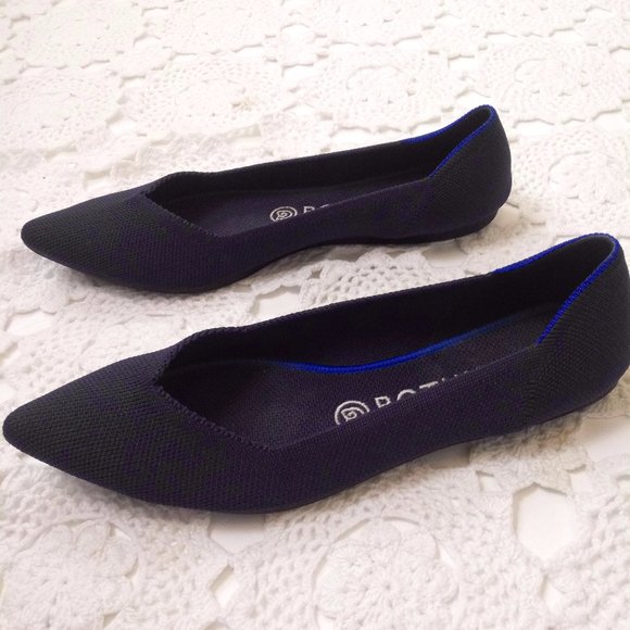 Rothy's Shoes Rothys The Point Flat Shoes Navy Blue Slip On 8 Women